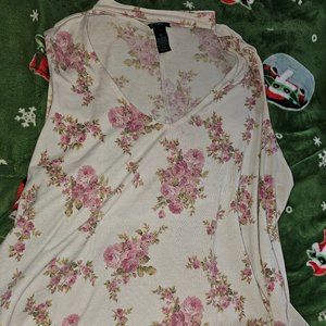 Rue21 open chest floral roses blouse 2xl